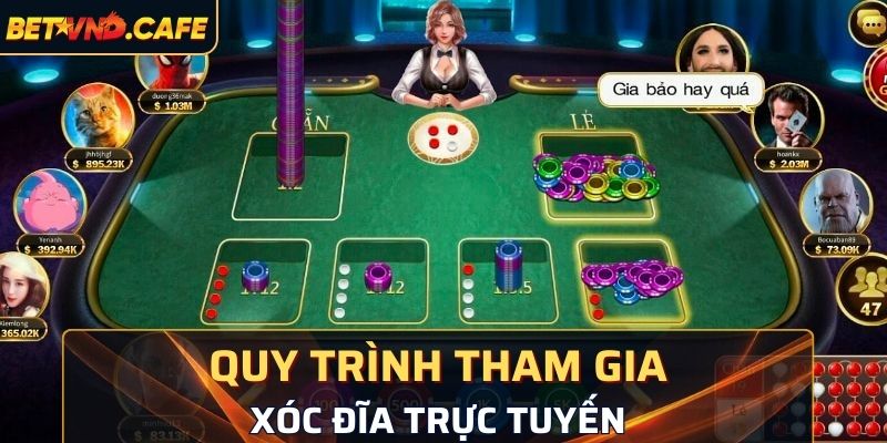 Quy trình người chơi tham gia đặt cược Xóc Đĩa